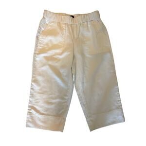 Talbots Pedal Pusher Capri Pants in Summer White Linen, Women's Size SP